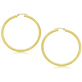 14k Gold Polished Hoop Earrings 50mm