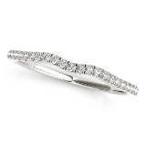 14k Wgold .12ct Diamond Wave Theme Wedding Band