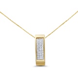 14k Gold .50ct Diamond Vertical Bar Necklace