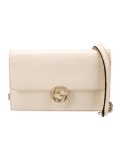 Gucci Dollar Neut Leather Flap & Snap Clutch