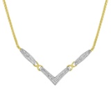 14k Two-tone Gold 2.00ct Diamond 'v' Necklace