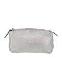 Fendi Silver Leather Zip Closure Crossbody Bag
