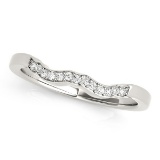 14k Wgold Round .06ct Diamond Wavy Style Ring