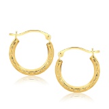 10k Gold Fancy Hoop Earrings
