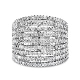 14k Gold 3.00ct Diamond 9-row Cocktail Ring
