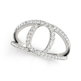 14k Wgold Round Cut .45ct Diamond Loop Dual Ring