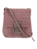 Fendi Zucchino Ff Purple Canvas Crossbody Bag