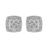 Round .25ct Diamond Square Shape Stud Earrings