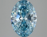 Fancy Blue Oval Cut 3.02ct Vs2 Lab Diamond