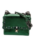 Fendi Rainbow Studs Kan I Green Leather Minaudiere