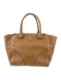 Prada Twin Pocket Caramel City Calf Leather Tote