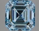 Fancy Blue Asscher Cut 3.18ct Vs1 Lab Diamond