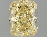 Fancy Yellow Cushion Cut 1.30ct Vs1 Lab Diamond