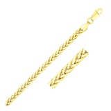 14k Gold Light Weight Wheat Bracelet 3.3mm