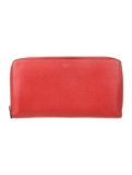 Celine Red Leather Exposed Zip Continental Wallet