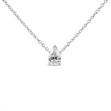 14k Gold Pear .11ct Diamond Solitaire Necklace