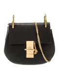 Chloe Leather Chain-link Turn-lock Crossbody Bag