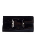 Gucci Black Patent Leather Snap Closure Clutch