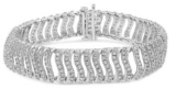 Round 5.05ct Diamond S-link Silver Bracelet