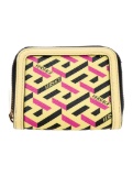 Versace Yellow Leather Printed Exposed Zip Wallet