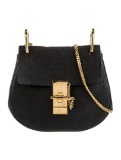 Chloe Black Leather Chain-link Crossbody Bag