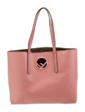 Fendi F Is Fendi Pink Leather Silver-tone Hdw Tote