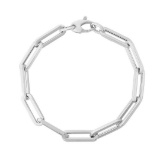 14k White Gold Extra Wide Paperclip Chain Bracelet