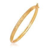 14k Gold Diamond Cut Dome Style Children's Bangle