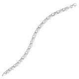 14k Wgold Heart Shape Textured Bracelet