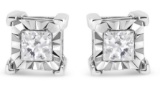 Princess-cut 1.00ct Diamond Solitaire Earrings