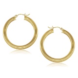 14k Gold Polished Hoop Earrings