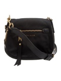 Marc Jacobs Blk Nylon Flap Snap Crossbody Bag