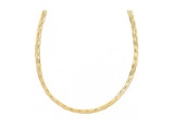 14k Gold Braided Herringbone Chain Necklace 16