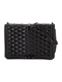 Rebecca Minkoff Black Leather Tonal Hdw Hdl Bag
