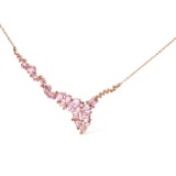18k Gold 6.40ct Diamond & Pink Sapphire Necklace