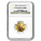 2000-w 1/4 Oz Proof American Gold Eagle Pf-70 Ngc