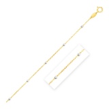 14k Two-tone Gold Diamond-cut Bead Links Chain