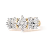 10k Gold 1.00ct Diamond Starburst Ring