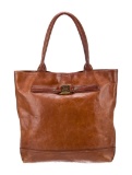 Tory Burch Brown Leather Gold-tone Hdw Top Hdl Bag