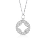 14k Wgold Round .30ct Diamond Cut-out Necklace