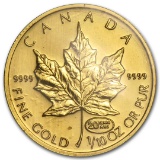 1999 Ca .1oz Gold Maple Leaf Bu 20 Years Ans Privy