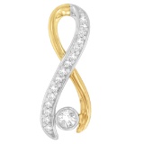 10k Two-tone Gold .20ct Diamond Ribbon Necklace