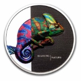 2023 Cook Islands 1oz Ag Eclectic Nature Chameleon