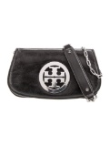 Tory Burch Blk Leather Chain-link Clutch