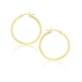 10k Gold Polished Hoop Earrings 25mm