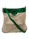 Tory Burch Neutrals Canvas Snap Cls Bucket Bag