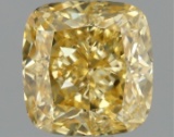 Fancy Yellow Cushion Cut 1.52ct Vs2 Lab Diamond
