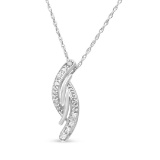 Round .04ct Diamond Bypass Curve Necklace