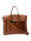 3.1 Phillip Lim Brown Lthr Gunmetal Hdw Shldr Bag