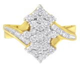10k Gold 1.08ct Diamond Cluster Ring